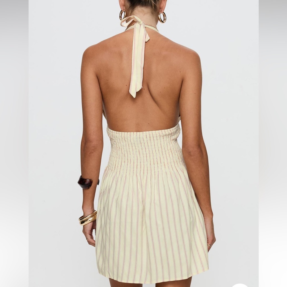 Light Yellow Halter Dress, Princess Polly Alivea Dress